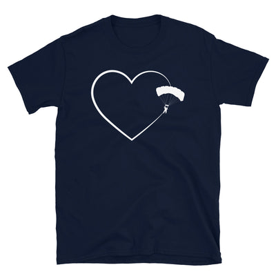 Herz 2 Und Gleitschirmfliegen - T-Shirt (Unisex) berge Navy