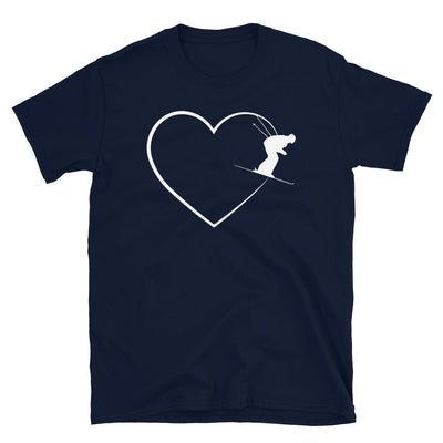 Herz 2 Und Skifahren - T-Shirt (Unisex) klettern ski Navy