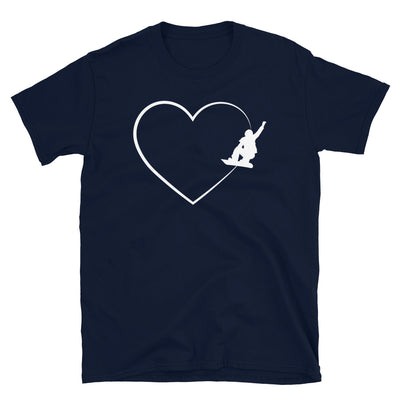 Herz 2 Und Snowboarden - T-Shirt (Unisex) snowboarden Navy