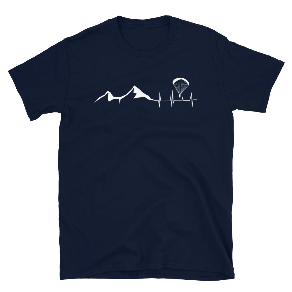 Herzschlag - Berg - Paragliding - T-Shirt (Unisex) berge Navy