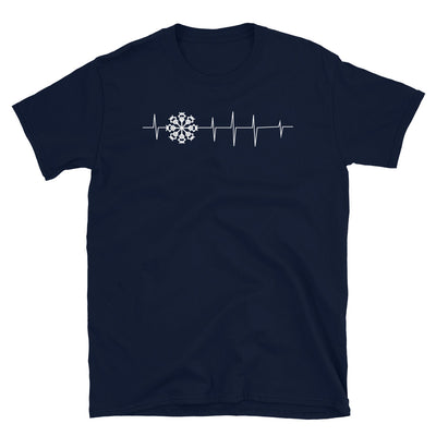 Herzschlag - Schneeflocke - T-Shirt (Unisex) camping Navy