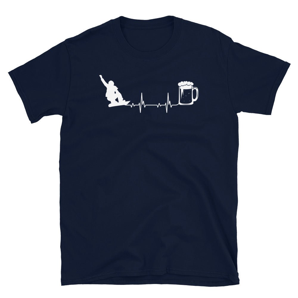 Herzschlag, Bier Und Snowboarden - T-Shirt (Unisex) snowboarden Navy