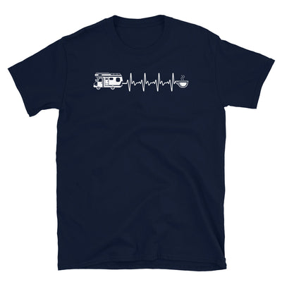 Herzschlag, Kaffee Und Camping - T-Shirt (Unisex) camping Navy