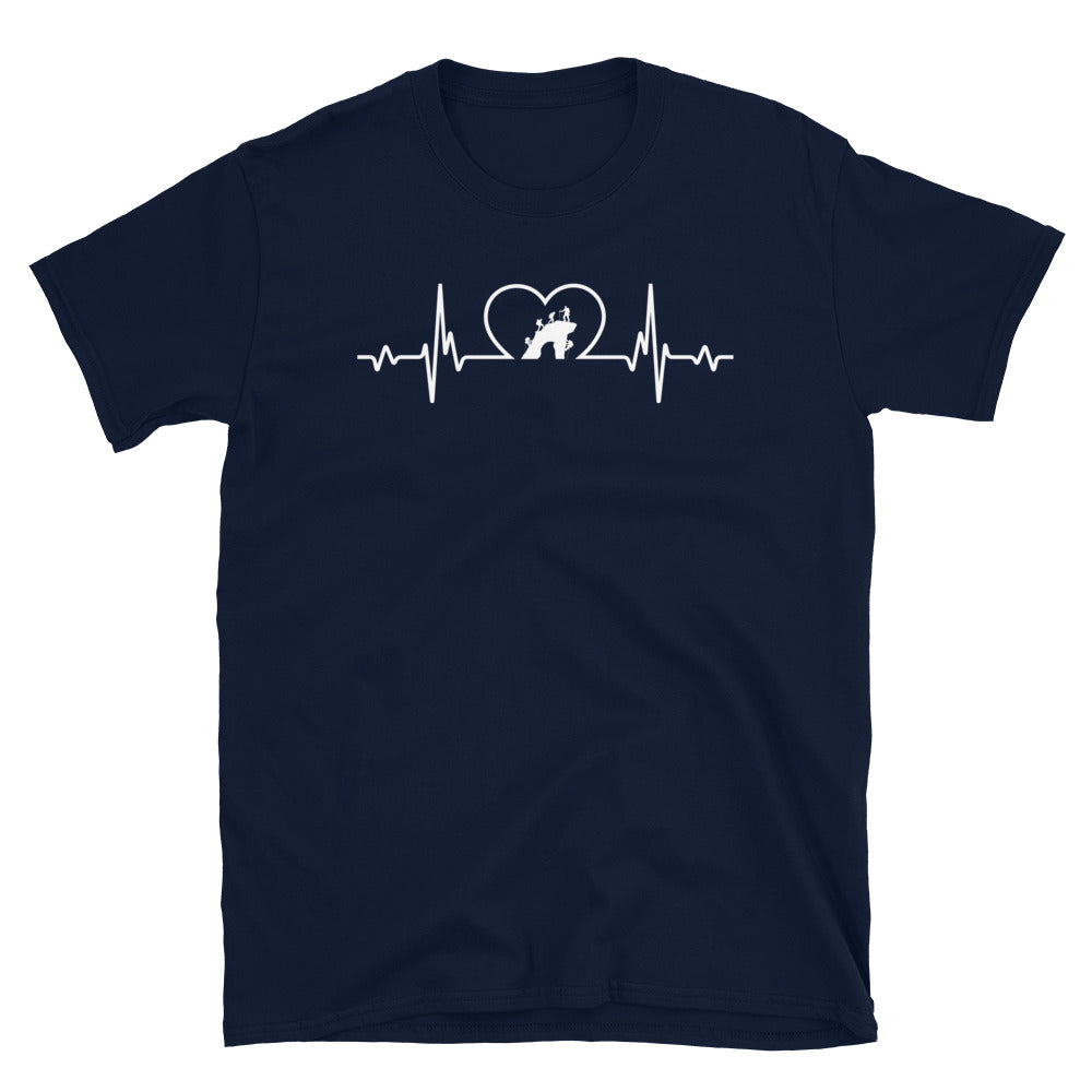 Herzschlag Herz Und Klettern - T-Shirt (Unisex) klettern Navy