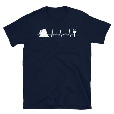 Herzschlag Wein And Climbing - T-Shirt (Unisex) klettern Navy