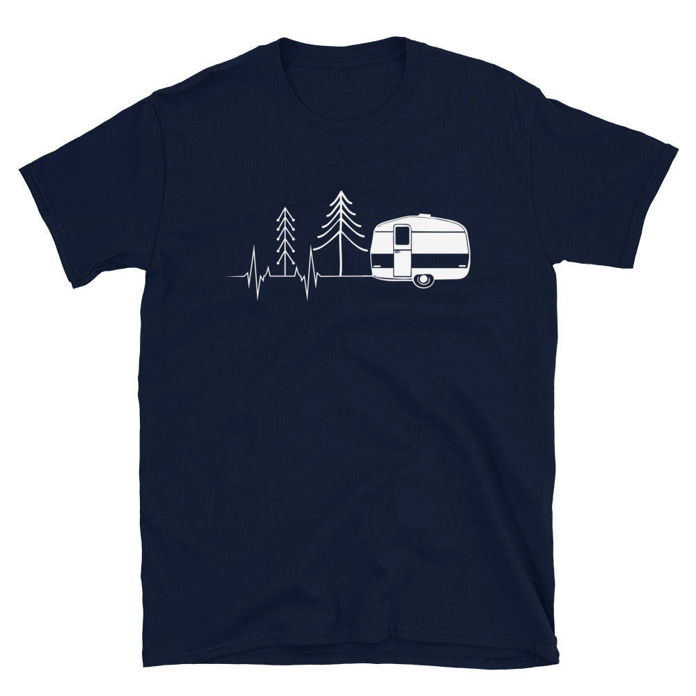 Herzschlag Wohnwagen - T-Shirt (Unisex) camping Navy