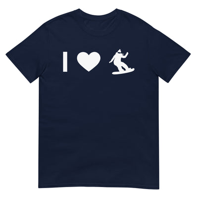 Herz And Frau Beim Snowboarden - T-Shirt (Unisex) snowboarden xxx yyy zzz Navy