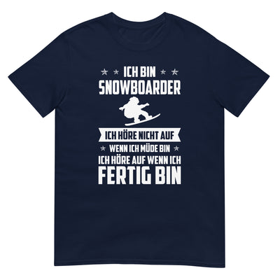 Ich Bin Snowboarder Ich Hore Nicht Auf Wenn Ich Mude Bin Ich Hore Auf Winn Ich Fertig Bi - Unisex Basic Softstyle T-Shirt | Gildan snowboarden xxx yyy zzz Navy