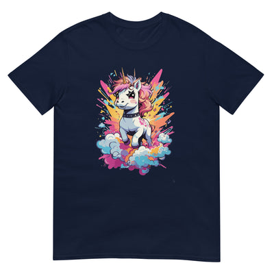 Schönes Einhorn mit buntem Spritzer - Herren T-Shirt Other_Niches xxx yyy zzz Navy