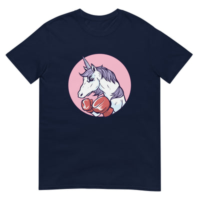 Boxendes Einhorn mit aggressivem Gesicht - Herren T-Shirt Other_Niches xxx yyy zzz Navy