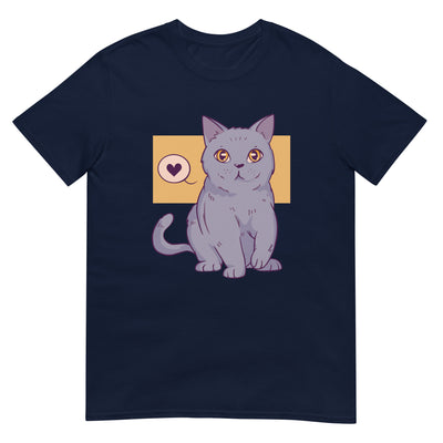 Britisch Kurzhaar Katze mit liebevollen Augen - Cartoon - Herren T-Shirt Other_Niches xxx yyy zzz Navy