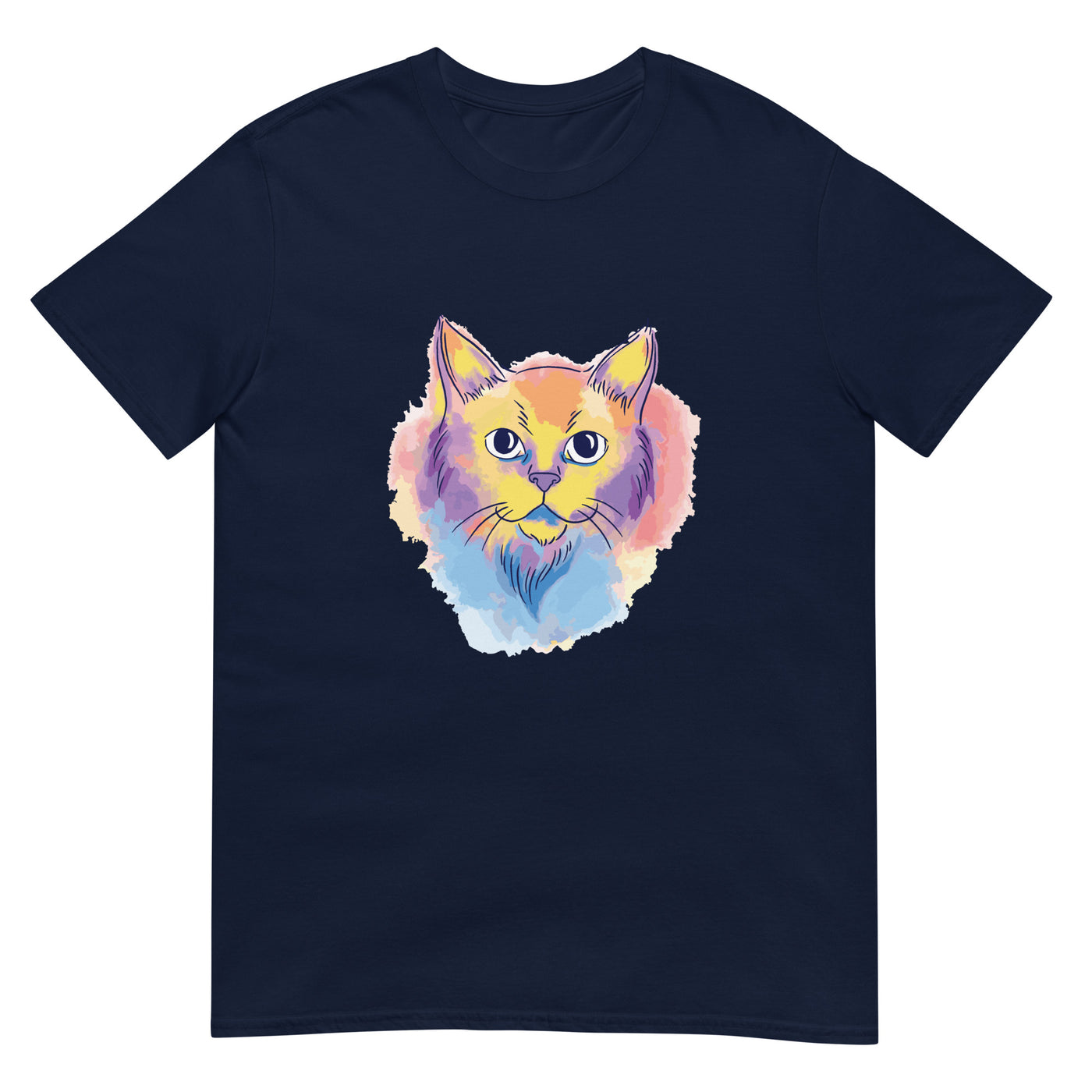 Katze im Aquarell-Stil und bunt - Herren T-Shirt Other_Niches xxx yyy zzz Navy