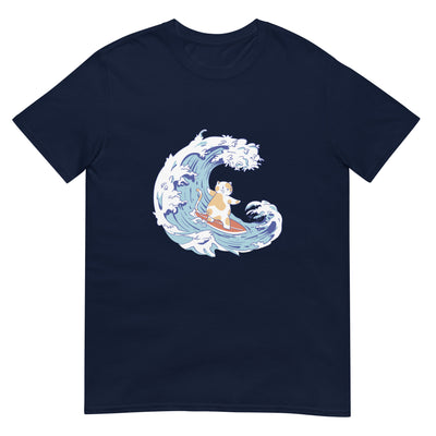 Katze surft auf großer Welle - Herren T-Shirt Other_Niches xxx yyy zzz Navy