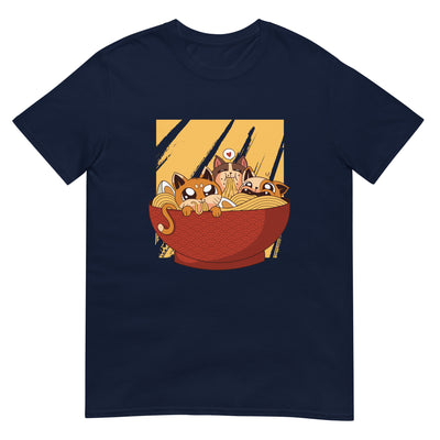 Katzen essen Ramen - Lustig - Herren T-Shirt Other_Niches xxx yyy zzz Navy