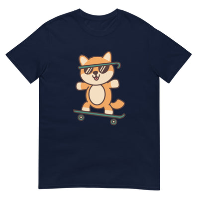 Cooler Hund skatet auf Skateboard mit Sonnenbrille - Herren T-Shirt Other_Niches xxx yyy zzz Navy