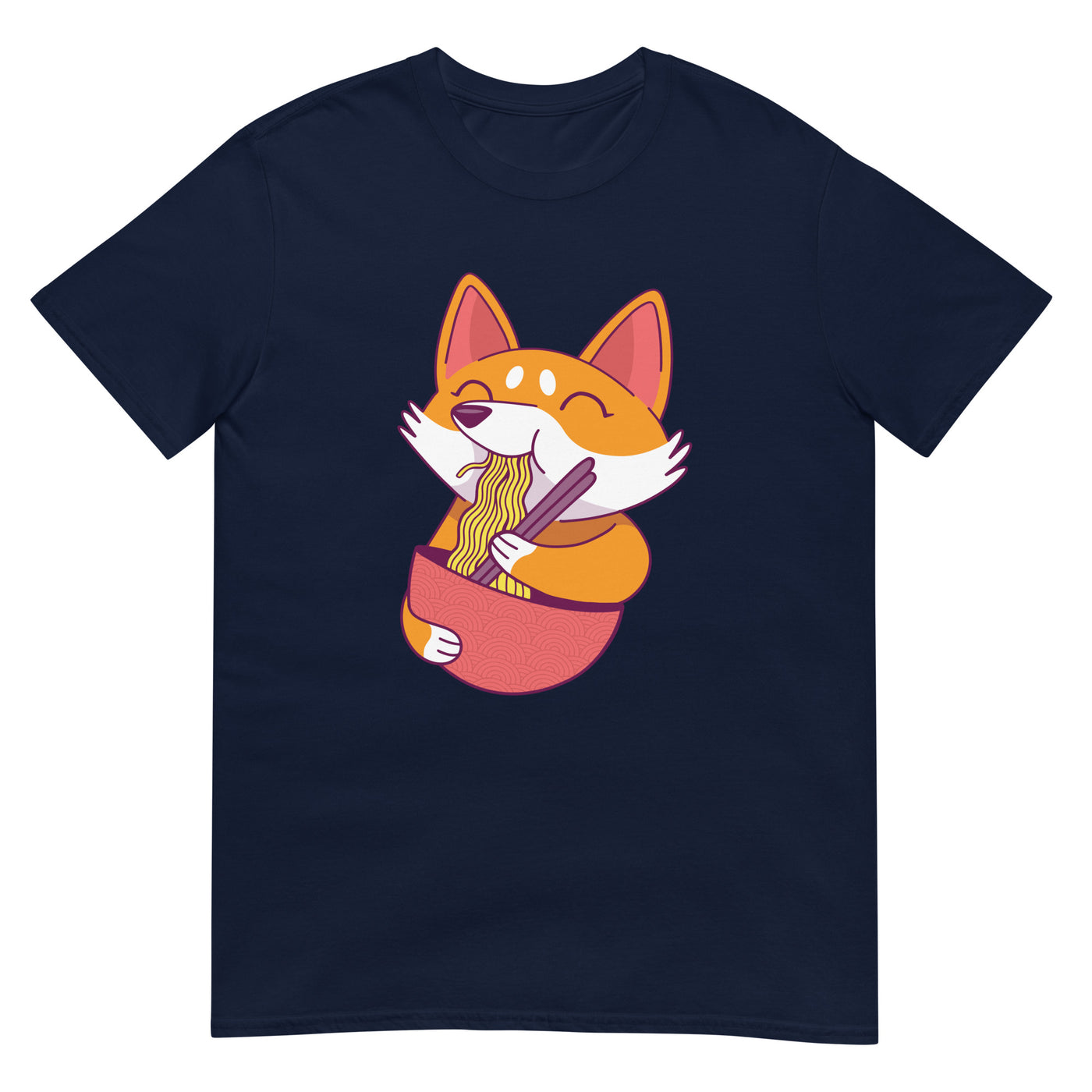 Corgi Hund isst Ramen - Herren T-Shirt Other_Niches xxx yyy zzz Navy