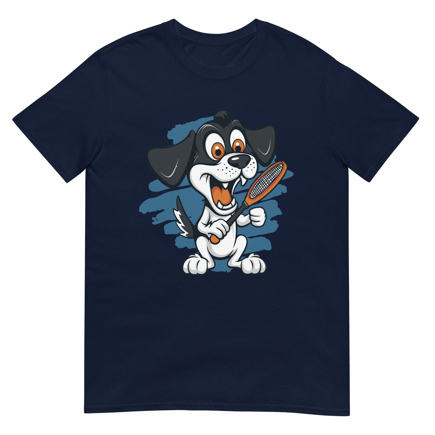 Hund spielt Squash-Tennis - Cartoon - Herren T-Shirt Other_Niches xxx yyy zzz Navy