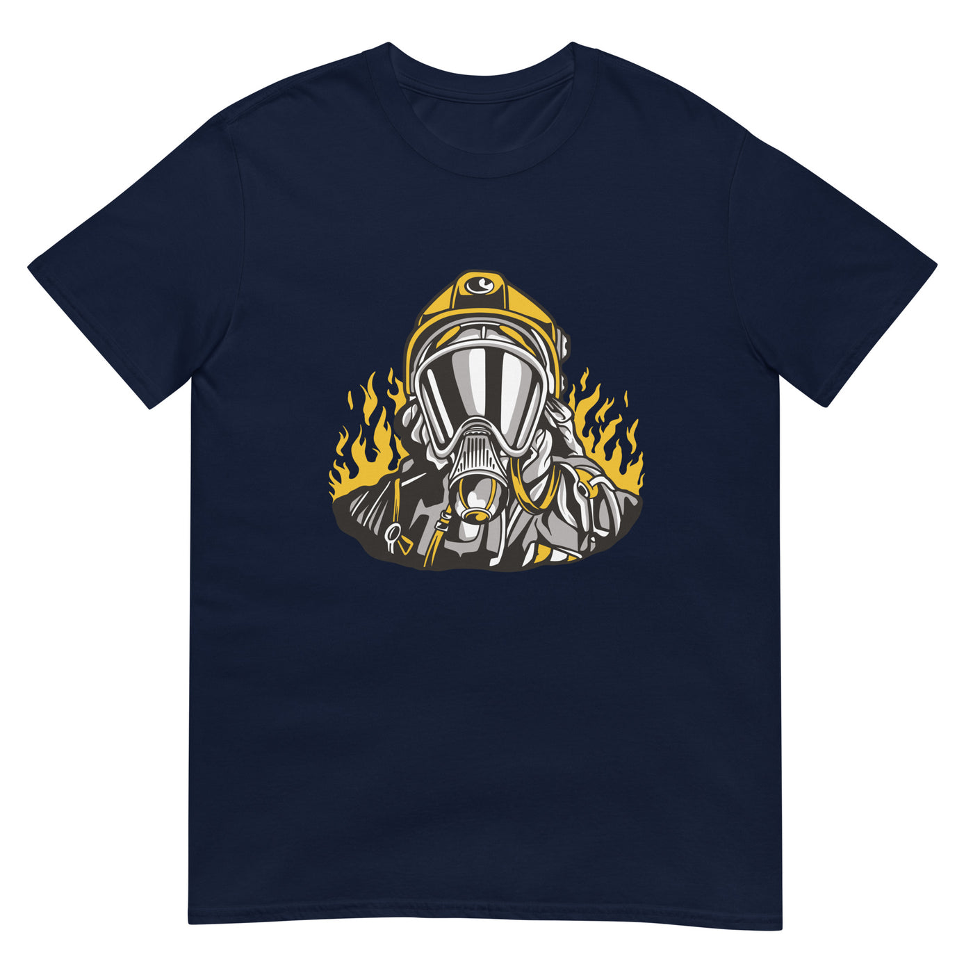 Feuerwehrmann mit Stolz - Feuerhintergrund - Porträt - Herren T-Shirt Other_Niches xxx yyy zzz Navy