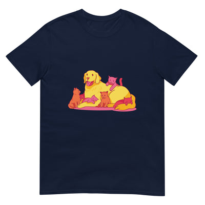 Golden Retriever mit Kätzchen - Herren T-Shirt Other_Niches xxx yyy zzz Navy