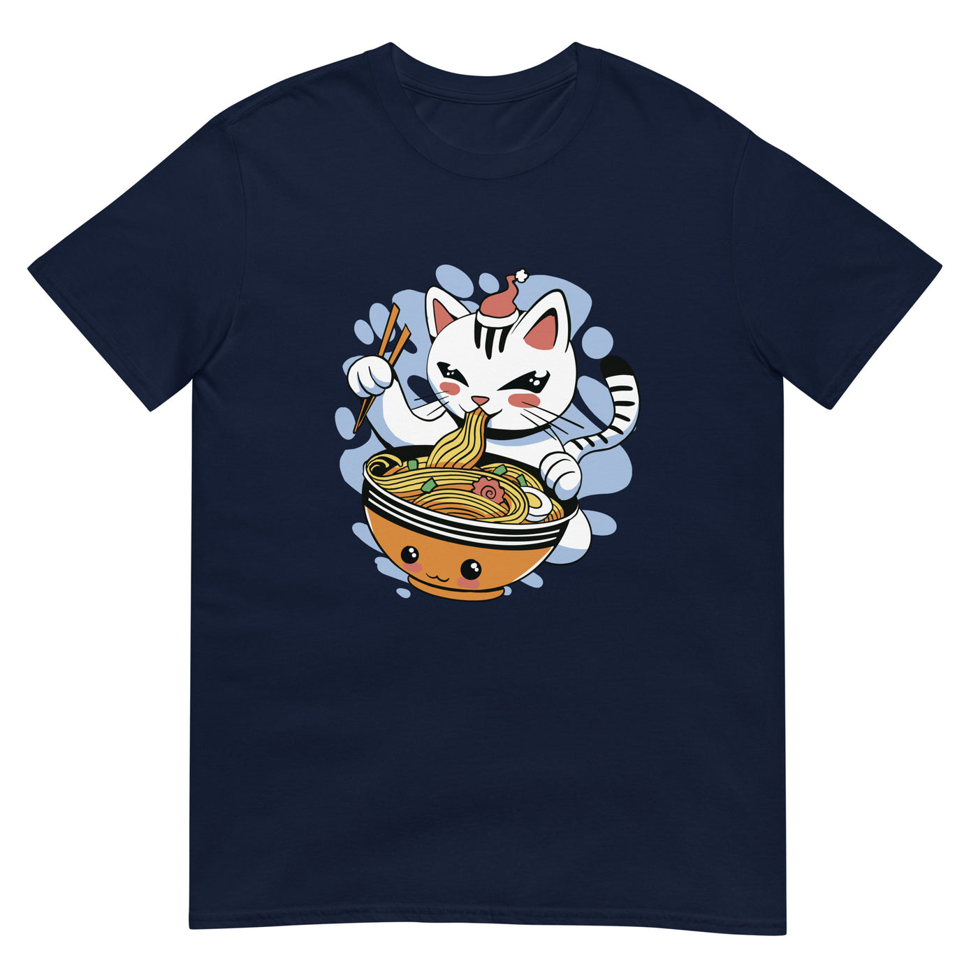 Kawaii Katze isst Ramen - Herren T-Shirt Other_Niches xxx yyy zzz Navy