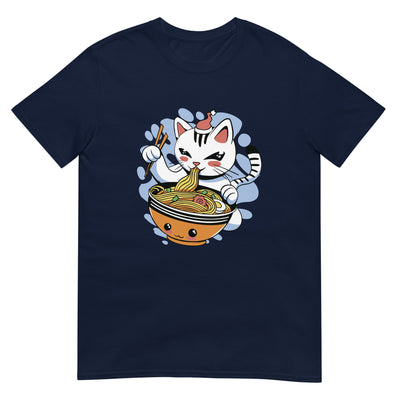 Kawaii Katze isst Ramen - Herren T-Shirt Other_Niches xxx yyy zzz Navy