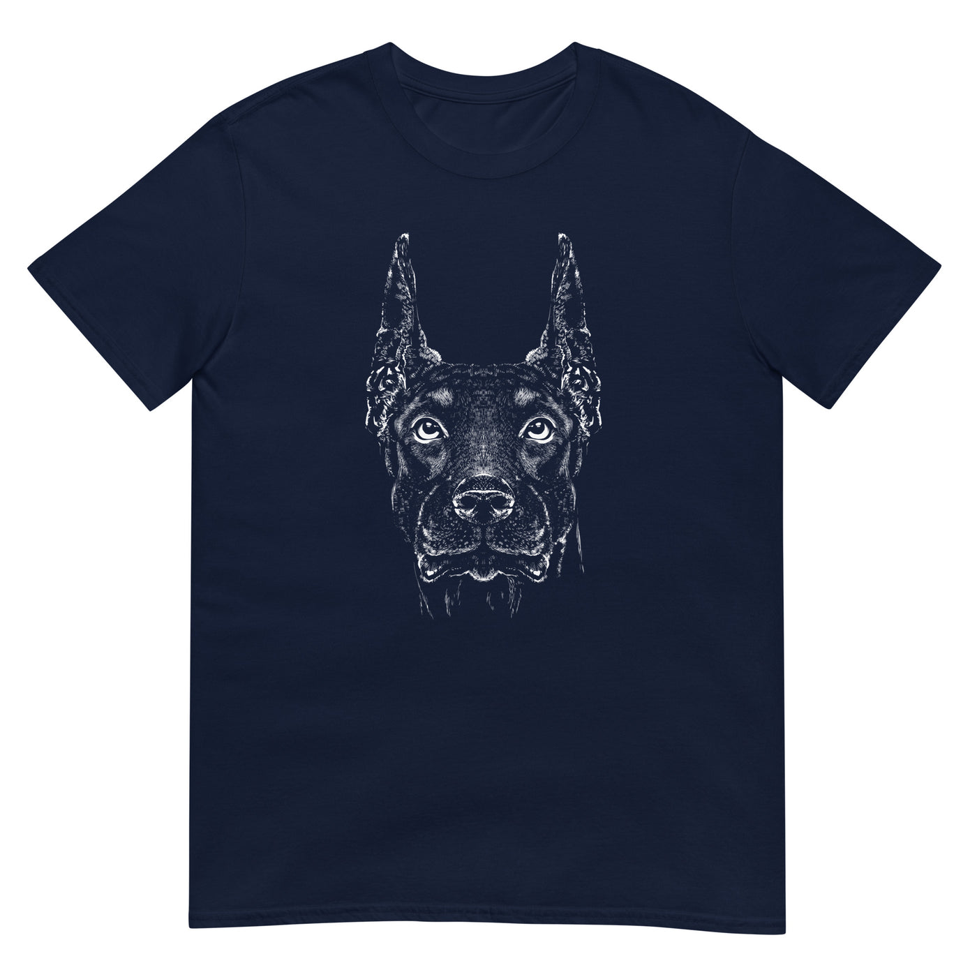 Monochrome Fotografie eines Dobermanns - Porträt - Herren T-Shirt Other_Niches xxx yyy zzz Navy