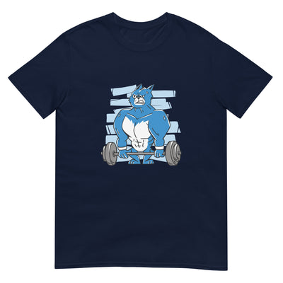 Muskulöse Katze hebt Gewichte im Fitnessstudio - Herren T-Shirt Other_Niches xxx yyy zzz Navy