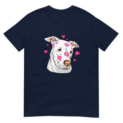 Pitbull mit Küssen und verliebt - Gesichtsporträt - Herren T-Shirt Other_Niches xxx yyy zzz Navy