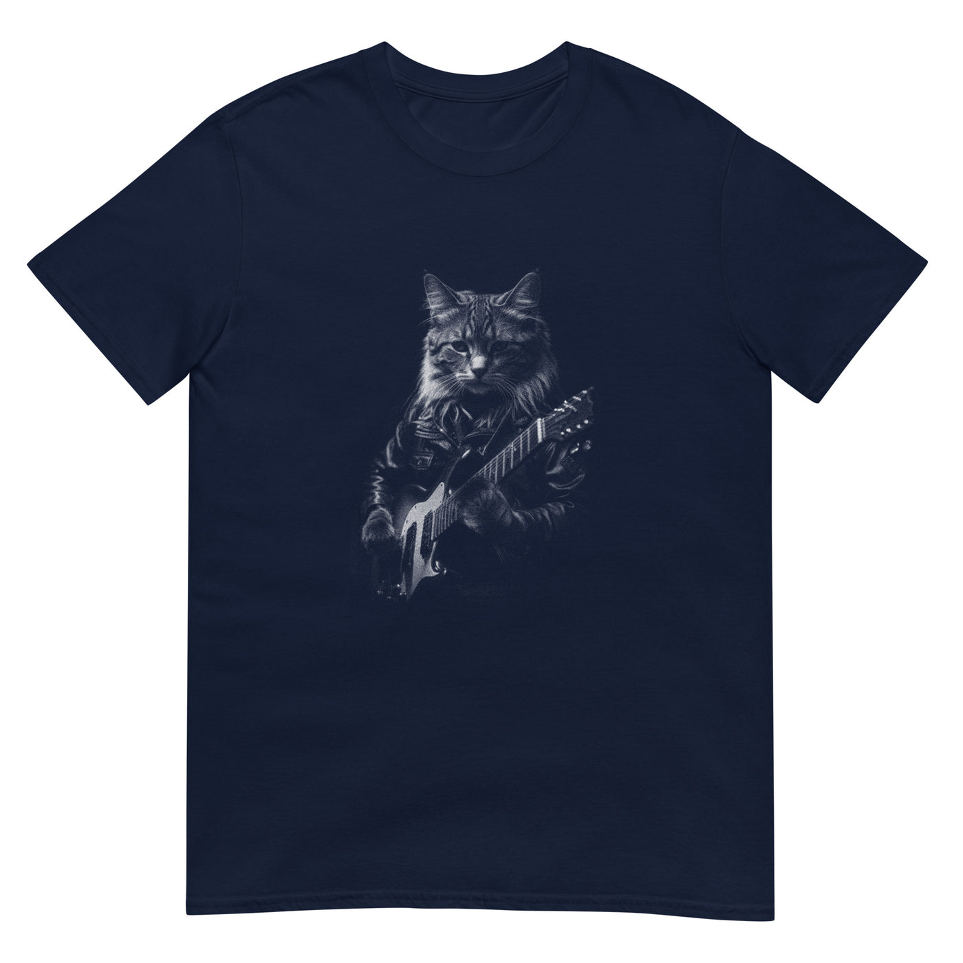 Rocker-Katze als Gitarrenspieler - Fotografie - Herren T-Shirt Other_Niches xxx yyy zzz Navy