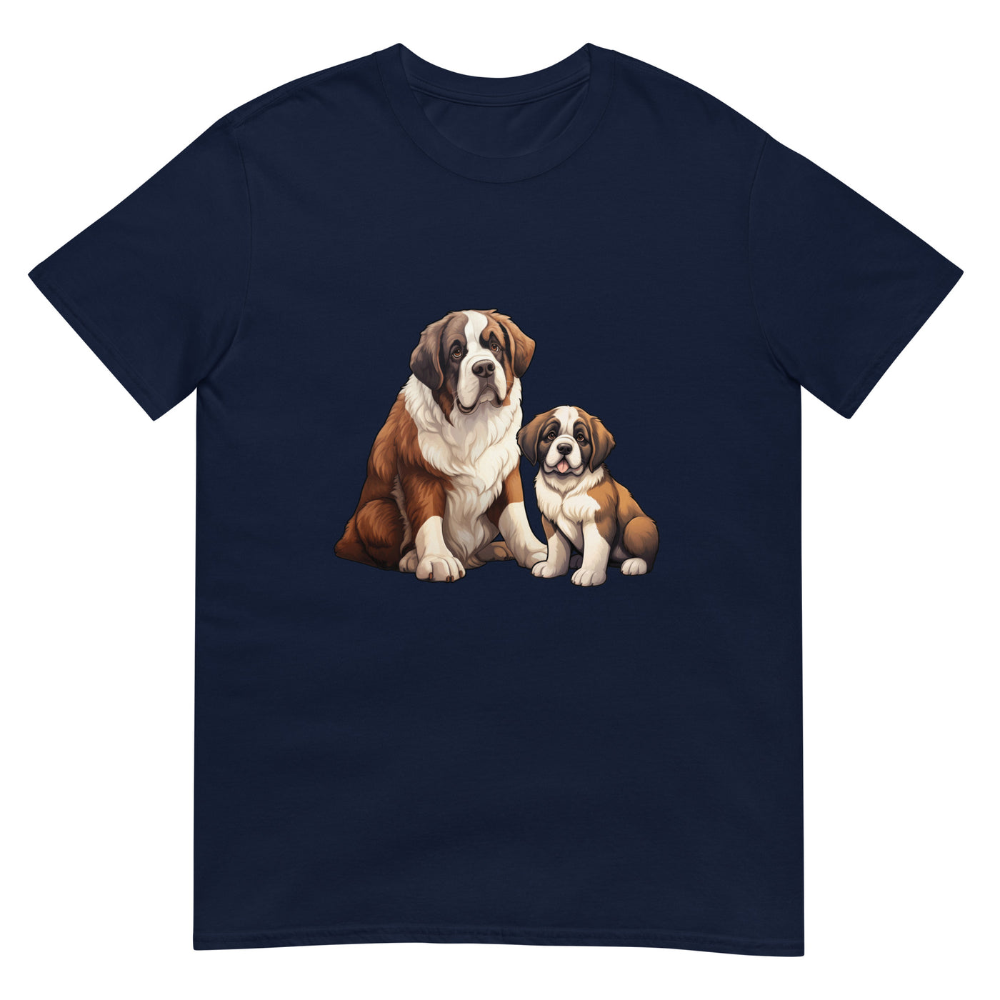 Sankt-Bernhardshund - Vater mit Mops sitzend - Herren T-Shirt Other_Niches xxx yyy zzz Navy