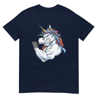 Starker und wütender Einhorn mit Muskeln und Ärger - Herren T-Shirt Other_Niches xxx yyy zzz Navy