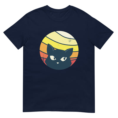 Sonnenuntergang im Retro-Stil und Katze darin - Herren T-Shirt Other_Niches xxx yyy zzz Navy