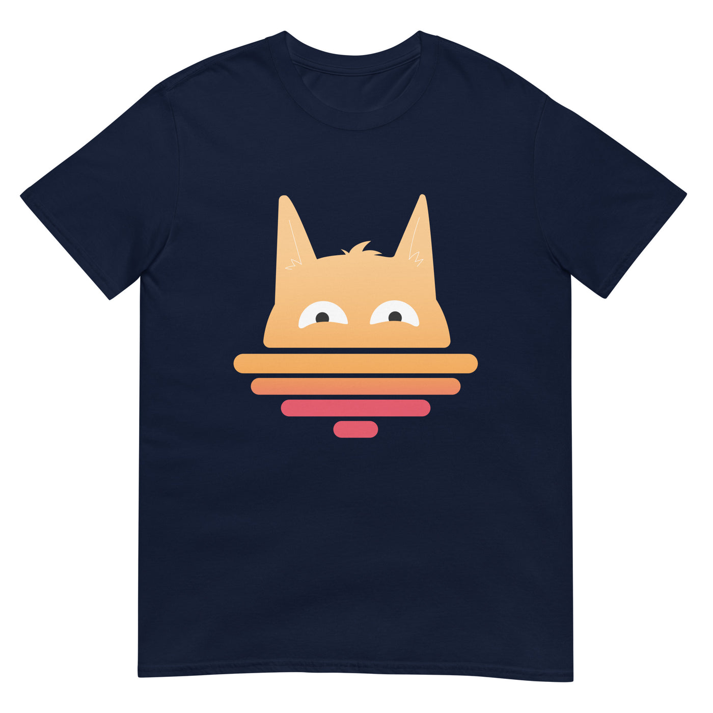 Sonnenuntergang einer Landschaft mit Katzengesicht - Herren T-Shirt Other_Niches xxx yyy zzz Navy