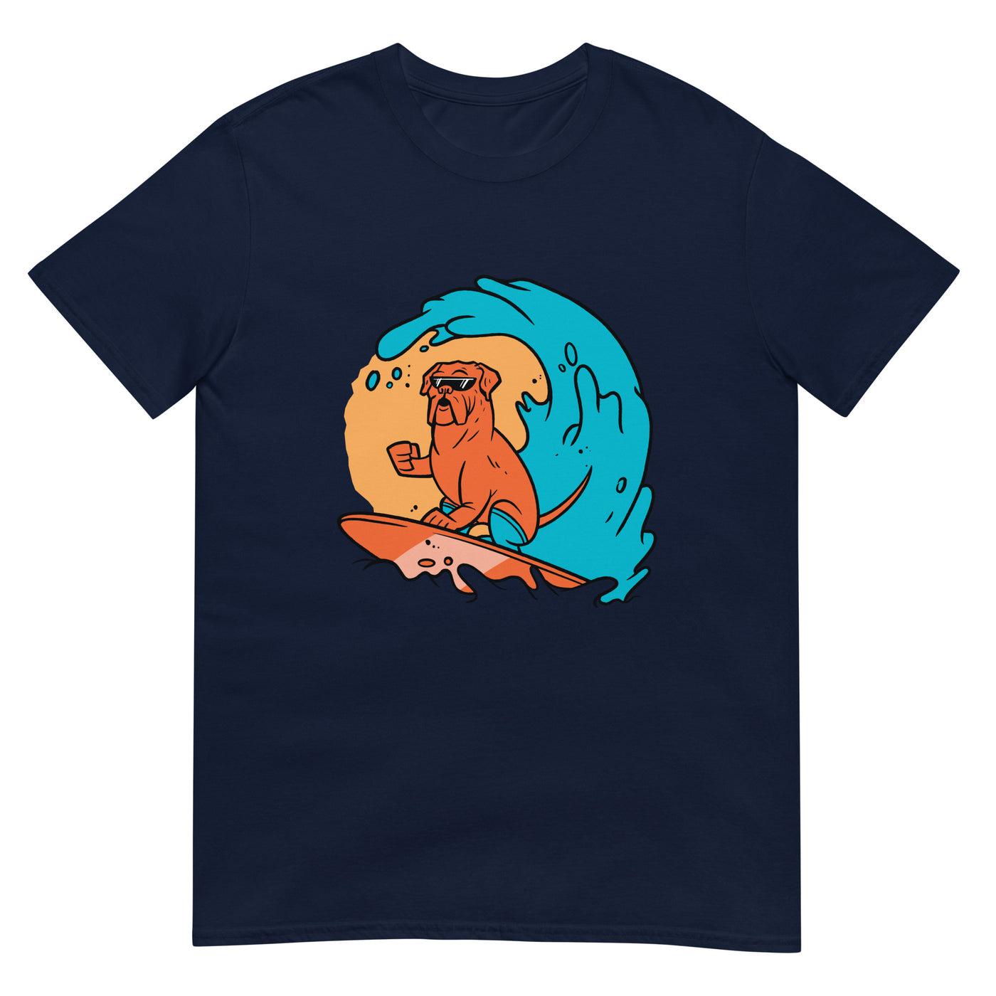 Surfender Hund mit Sonnenbrille - Wellen - Herren T-Shirt Other_Niches xxx yyy zzz Navy