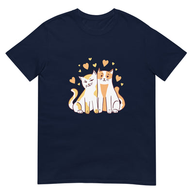 Zwei liebevolle Katzen mit herzförmigen Schwänzen - Herren T-Shirt Other_Niches xxx yyy zzz Navy