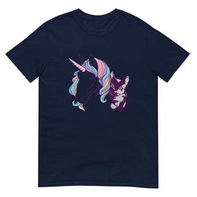 Einhorn und Katze mit Bindung - Herren T-Shirt Other_Niches xxx yyy zzz Navy