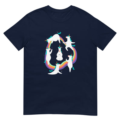 Einhorn macht Yoga - Bunter Regenbogen - Herren T-Shirt Other_Niches xxx yyy zzz Navy