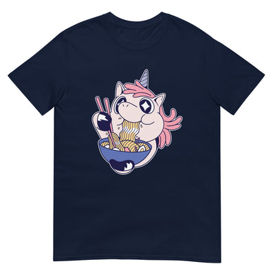 Einhorn isst Ramen mit großen Augen - Herren T-Shirt Other_Niches xxx yyy zzz Navy