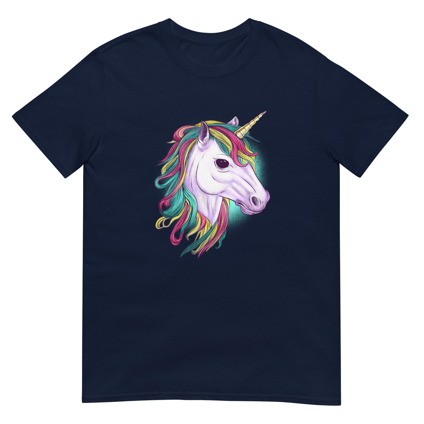 Einhornporträt mit buntem Haar - Herren T-Shirt Other_Niches xxx yyy zzz Navy