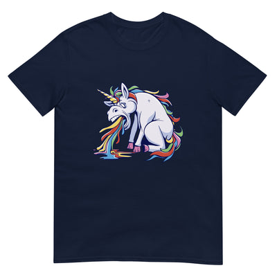 Einhorn kotzt oder spuckt bunte Regenbogenfarben - Lustig - Herren T-Shirt Other_Niches xxx yyy zzz Navy