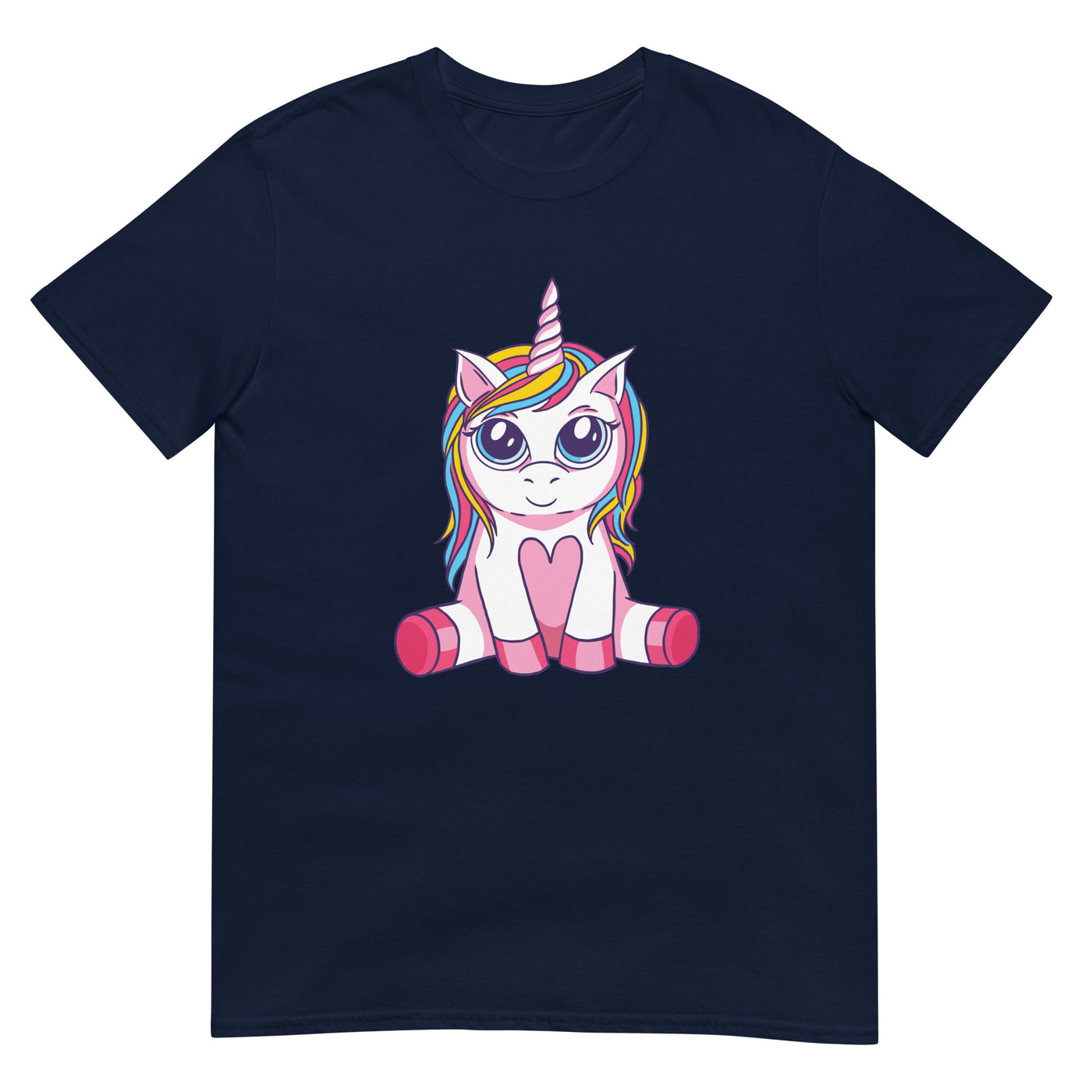 Einhorn mit schönen großen Augen - Pink & Bunt - Herren T-Shirt Other_Niches xxx yyy zzz Navy