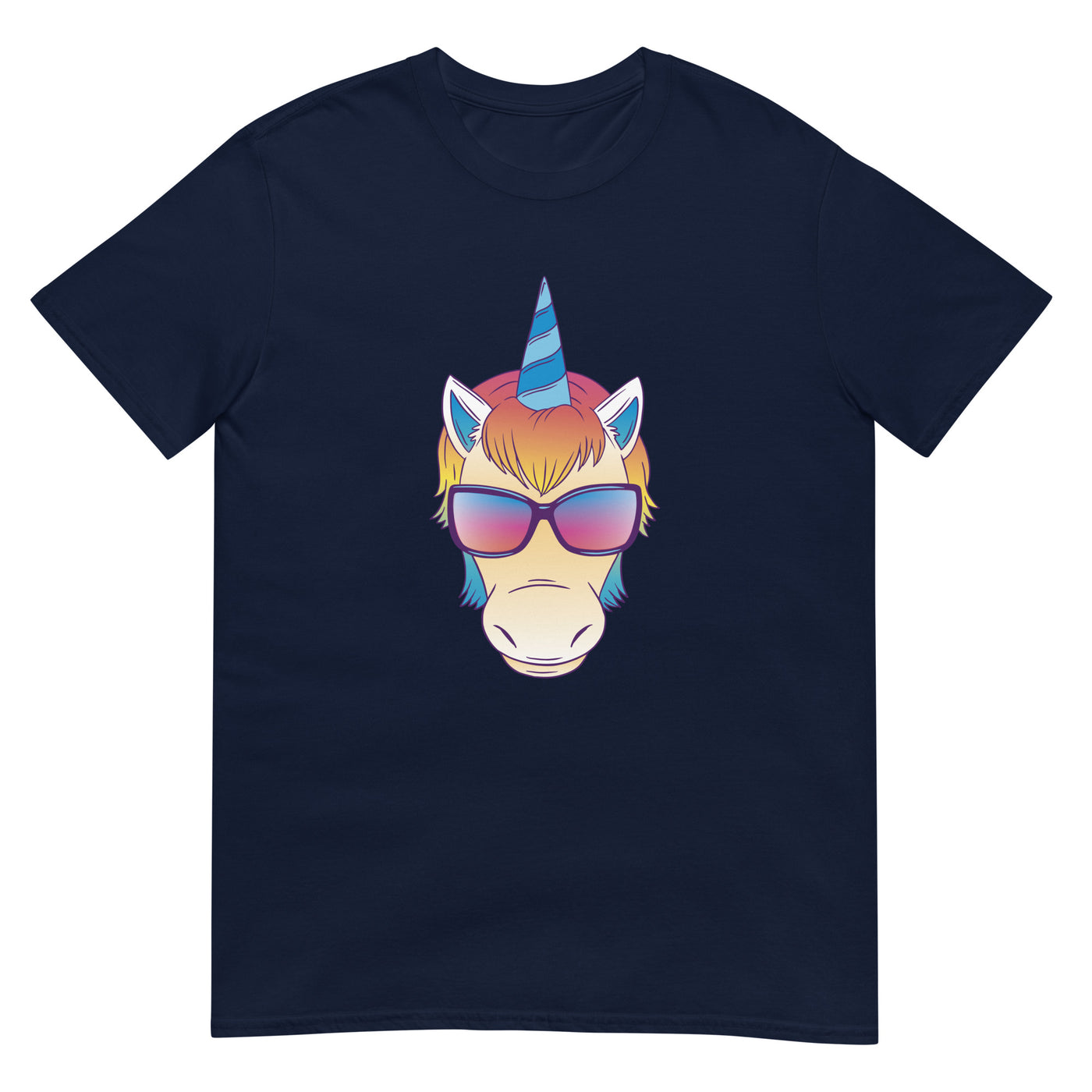 Einhorn mit verrückter Brille - Gesichtsporträt - Herren T-Shirt Other_Niches xxx yyy zzz Navy