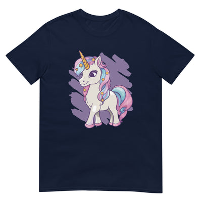 Einhorn mit mädchenhaften Farben und Fantasiemalerei - Herren T-Shirt Other_Niches xxx yyy zzz Navy