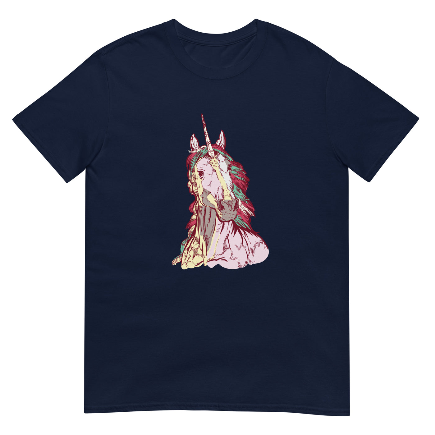 Einhorn mit Stil der Ureinwohner - Gesichtsporträt - Herren T-Shirt Other_Niches xxx yyy zzz Navy