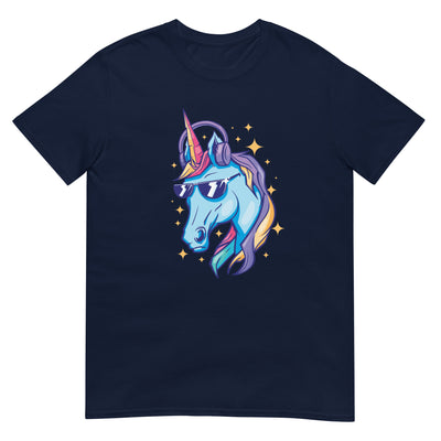 Einhorn mit Sonnenbrille und glänzenden Farben - Herren T-Shirt Other_Niches xxx yyy zzz Navy