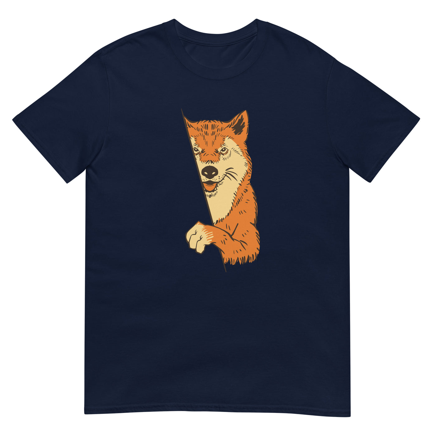 Zwinkernder Shiba Inu lugt um die Ecke - Herren T-Shirt Other_Niches xxx yyy zzz Navy