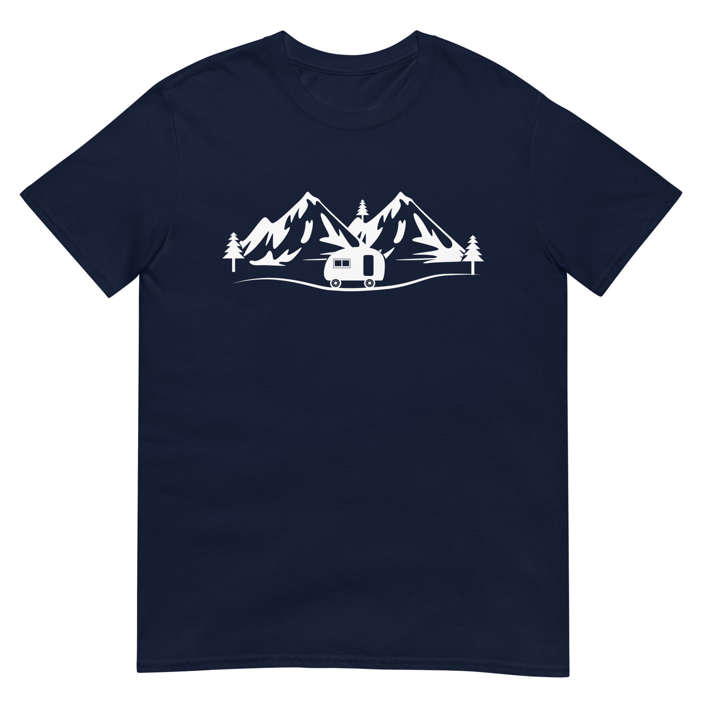 Berge - Camping Caravan - (11) - T-Shirt (Unisex) camping xxx yyy zzz Navy