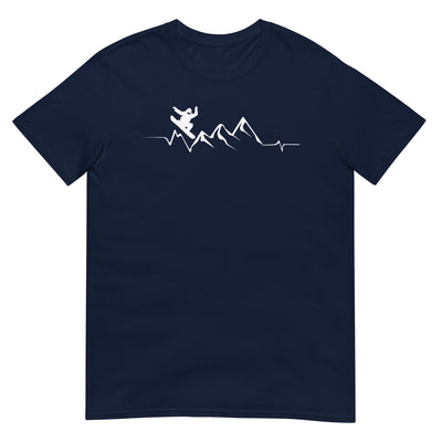 Berge - Herzschlag - Snowboarding - T-Shirt (Unisex) snowboarden xxx yyy zzz Navy