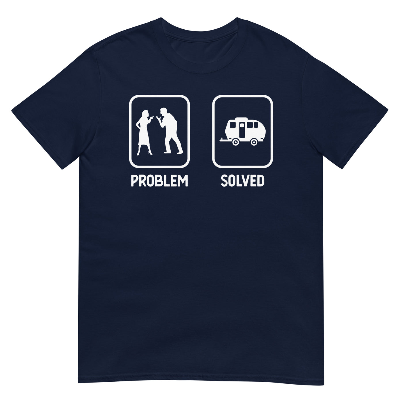 Problem Solved - Camping Caravan - T-Shirt (Unisex) camping xxx yyy zzz Navy