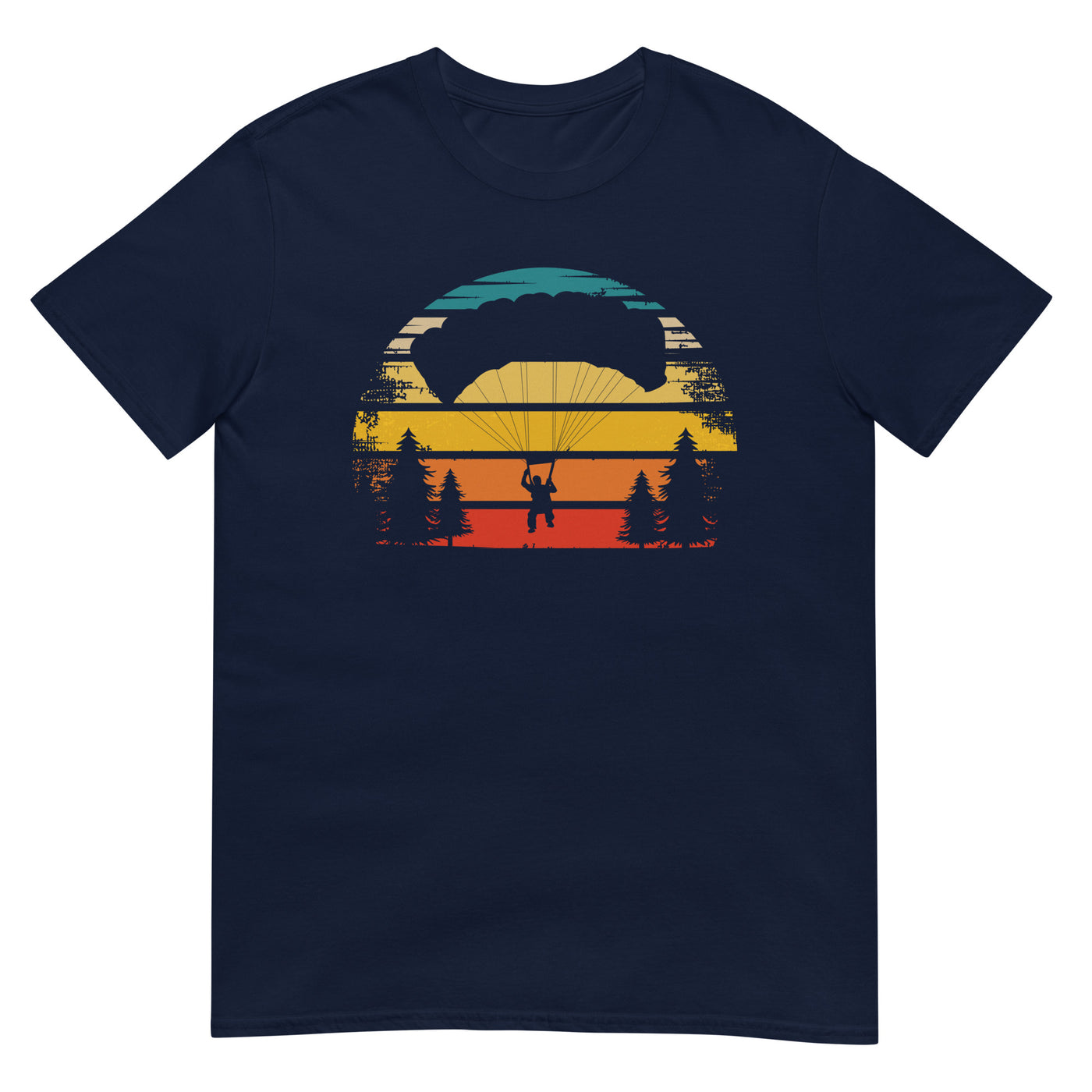 Retro Sonne und Paragleiten - T-Shirt (Unisex) berge xxx yyy zzz Navy